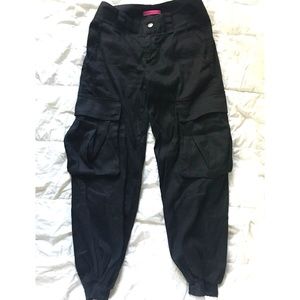 Alice & Olivia Gold Linen Cargo Pants